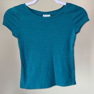 teal crop top